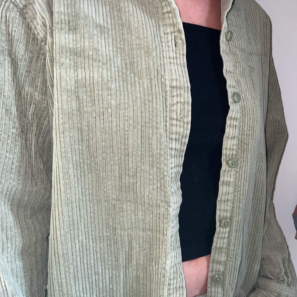 Green corduroy button-up. Brand new Croft & Barrow. Size L.